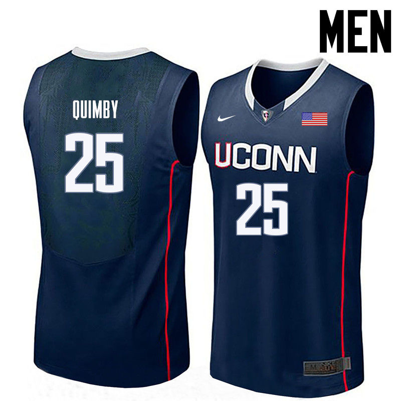 Men Uconn Huskies #25 Art Quimby College Basketball Jerseys-Navy